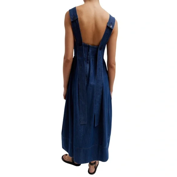 Tibi Light Weight Stone Wash Sculpted Dress Dark Enzyme Wash Size 6 NWT - Picture 13 of 16